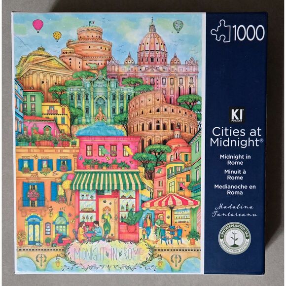 KI Puzzles Midnight In Rome 1000 pc Madalina Tantareanu 2024 Complete Preowned - Picture 1 of 6